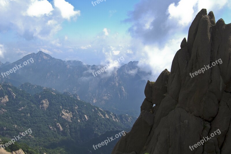 Mountain Nature Rock Huangshan Free Photos