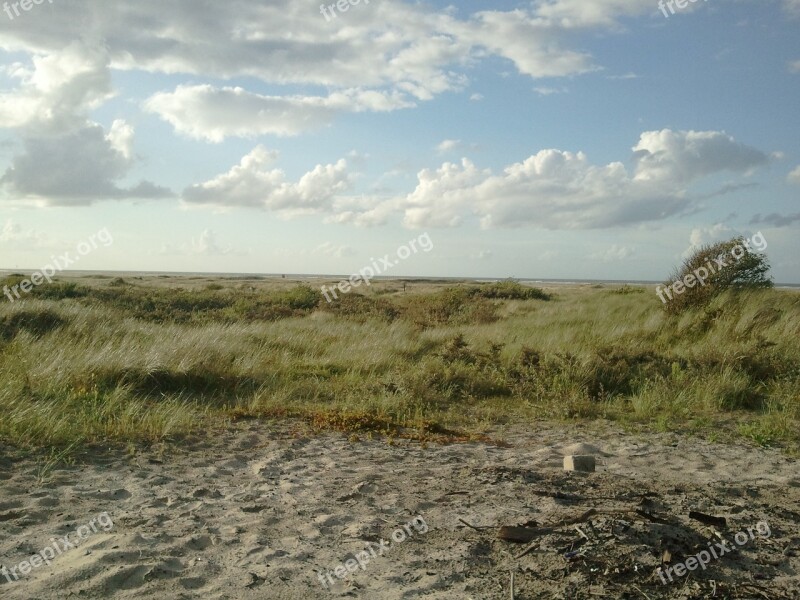 Sand Sky Clouds Nature Dunes