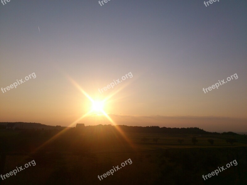 Sunset Sun Nature Sky Abendstimmung