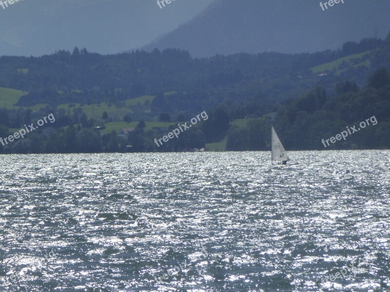 Lake Sailing Vessel Landscape Free Photos