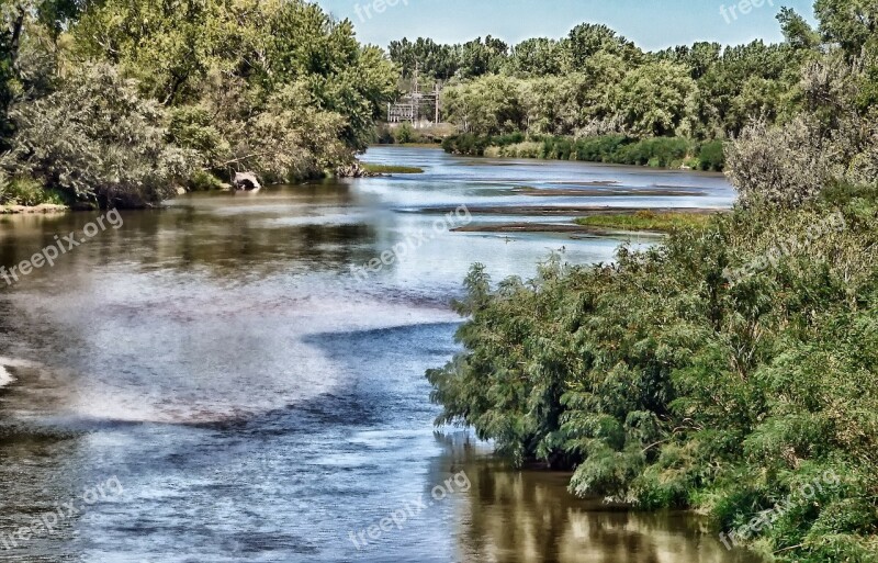 Cedar River Nebraska Water Reflections Trees