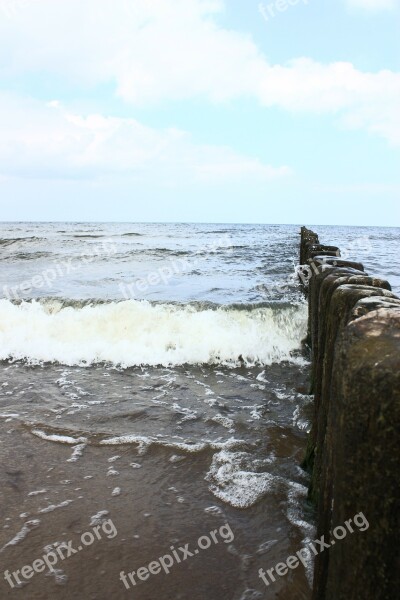 Breakwater Seashore Beach Sea Landscape