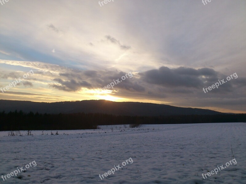 Westerwald Hoarfrost Ripe Winter Morning Winter