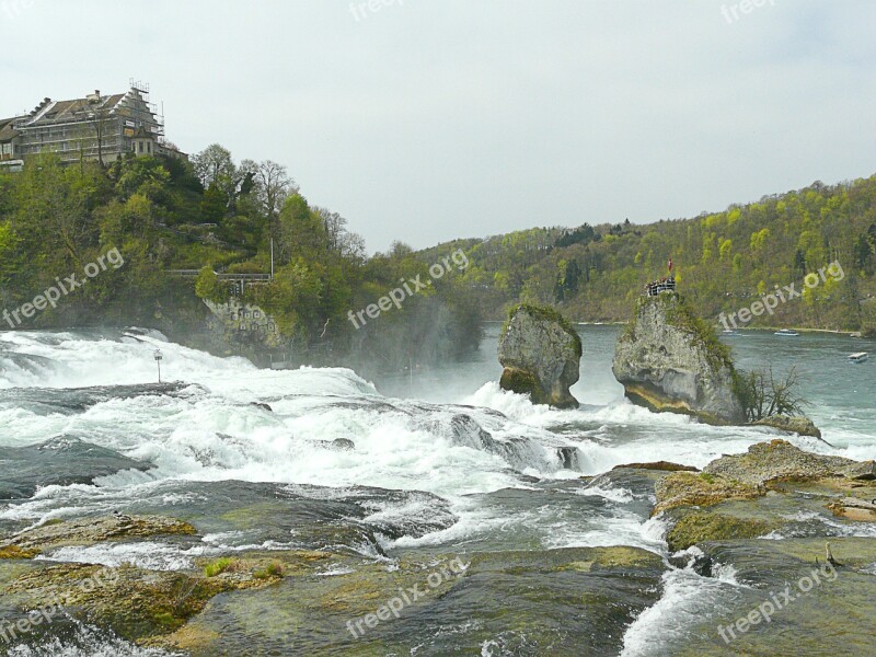 Rhine Rhine Falls Schaffhausen River Nature