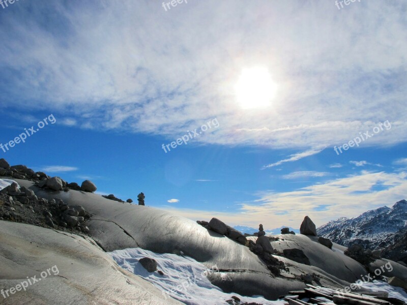 Stones Sky Cloudiness Landscape Sun