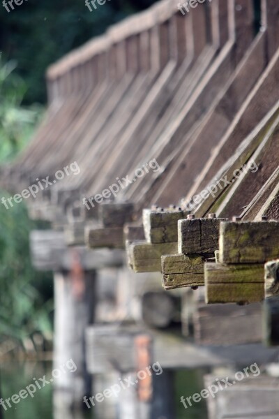 Wooden Bridge Bridge Water Nature Landscape