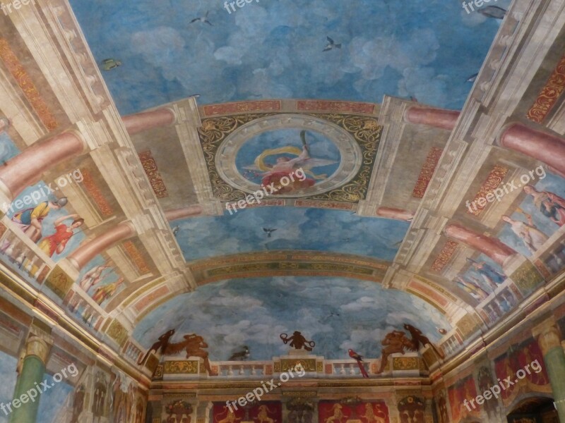 The Blue Room Hall Blanket Ceiling Painting Schloss Hellbrunn