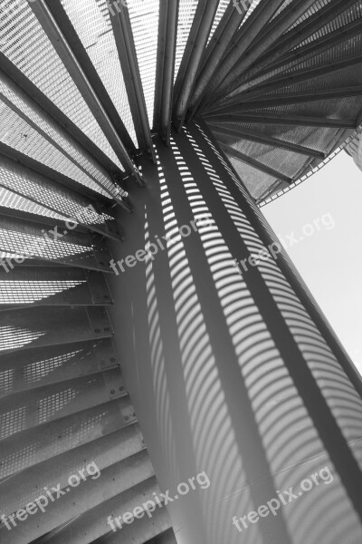 Stairs Spiral Staircase Light Shadow Grid