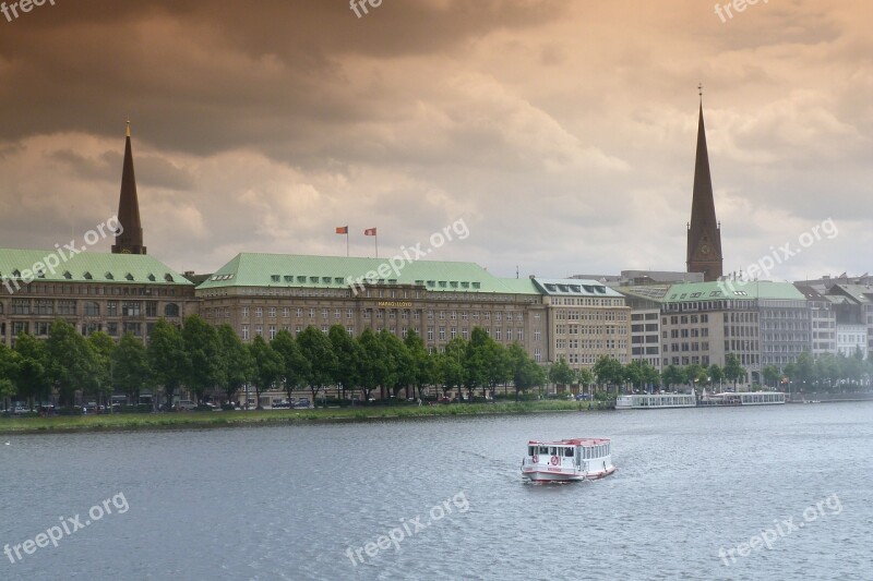 Hamburg Alster Binnenalster Germany Ferry