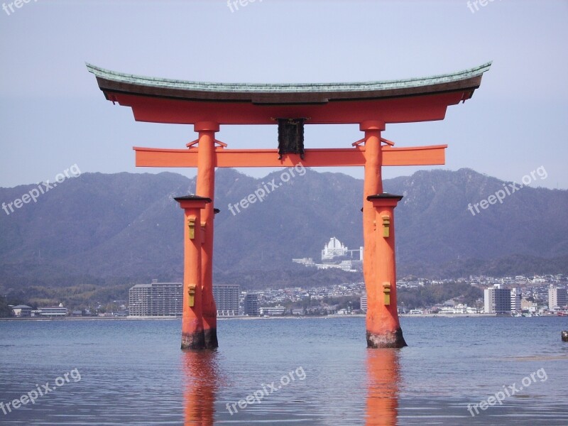 Japan Miyajima Island Torii Red