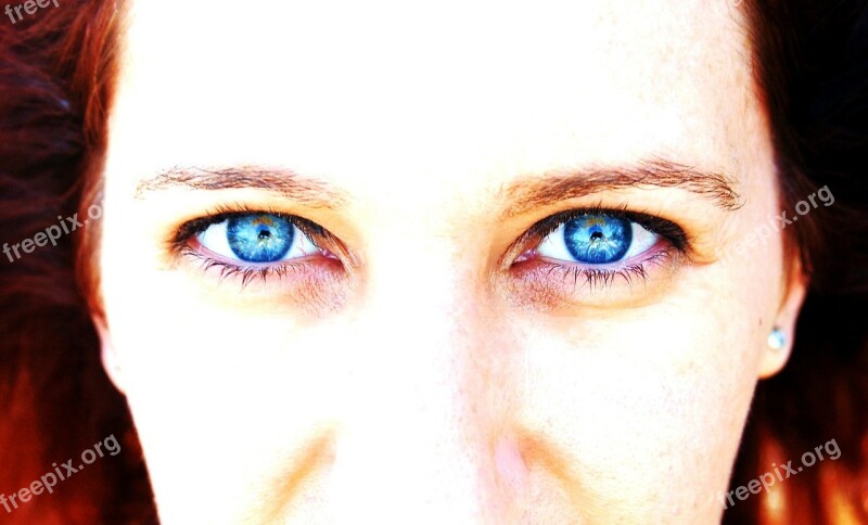 Girl Face Portrait Eyes Blue Eyes