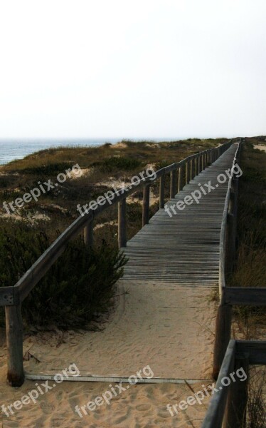 Beach Quiaios Portugal Bridge Gateway