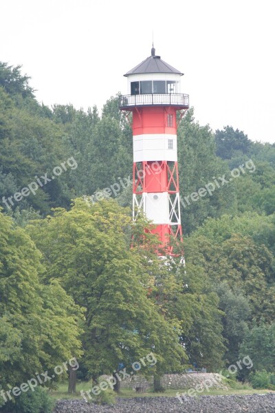 Lighthouse Elbe River Building Germany