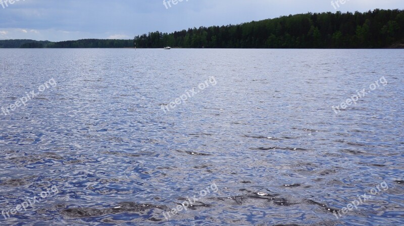 Finnish Lake Beach The Opposite Shore Water