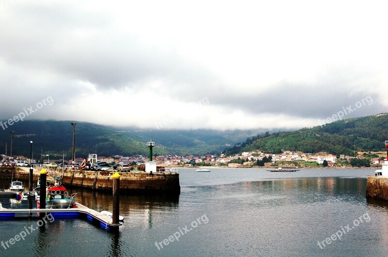 Walls Galicia Port Jetty Sea