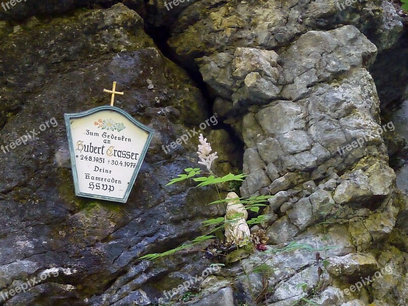 Wayside Cross Remembering Religious Maria Statue Rock Wall