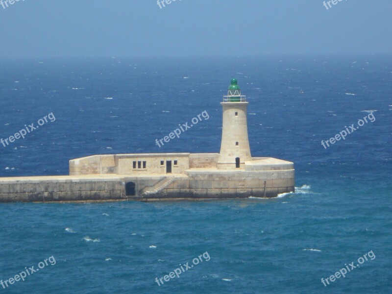 Lighthouse Sea Harbour Entrance Blue Free Photos