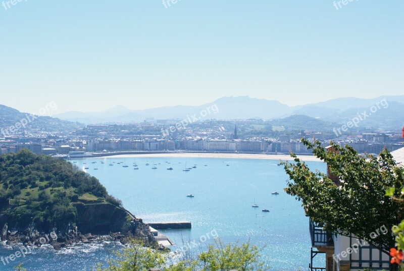 San Sebastian The Concha Bay Landscape Free Photos