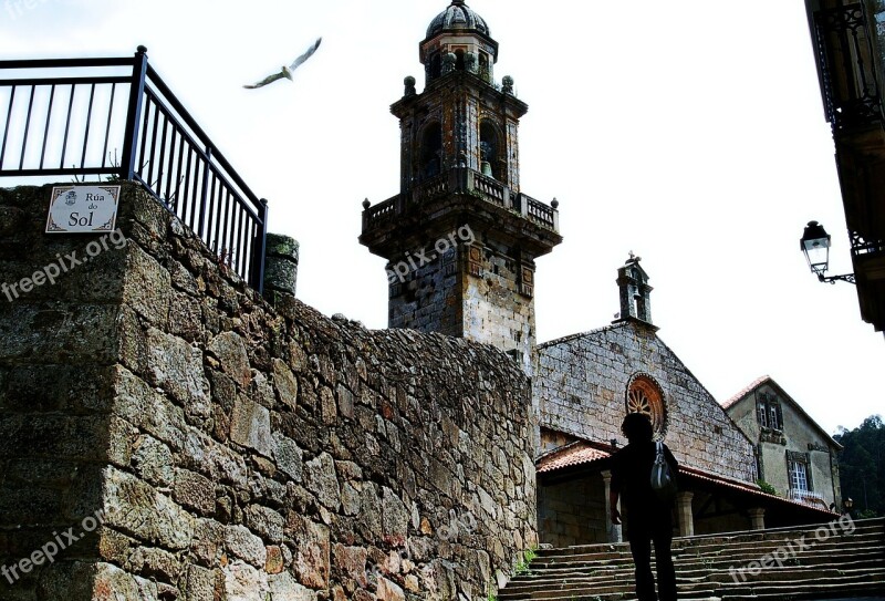 Galicia Seagulls Church Architecture Flight