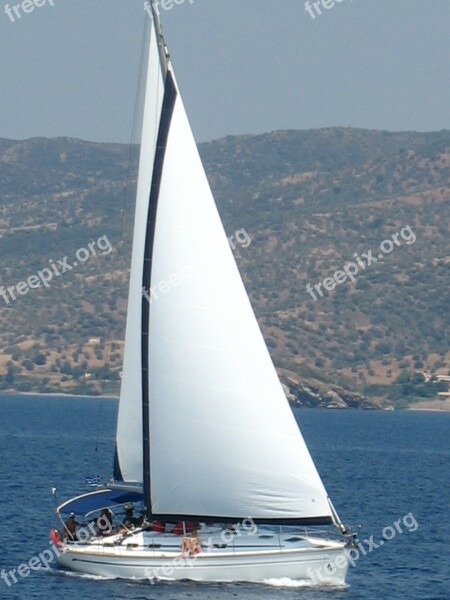 Sailboat Mediterranean Greece Mediterranean Sea Boat