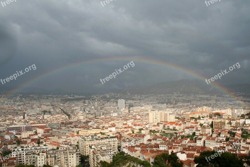 City Marseille France Rainbow Free Photos