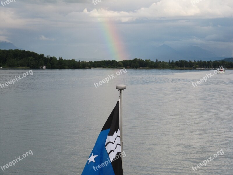 Lake Hallwil Rainbow Lake Flag Free Photos