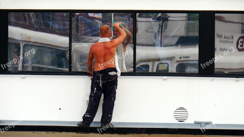 Ship Window Cleaning Sailor Free Photos