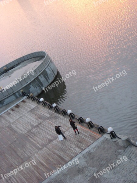 Moscow River Riverbank Sundown Free Photos