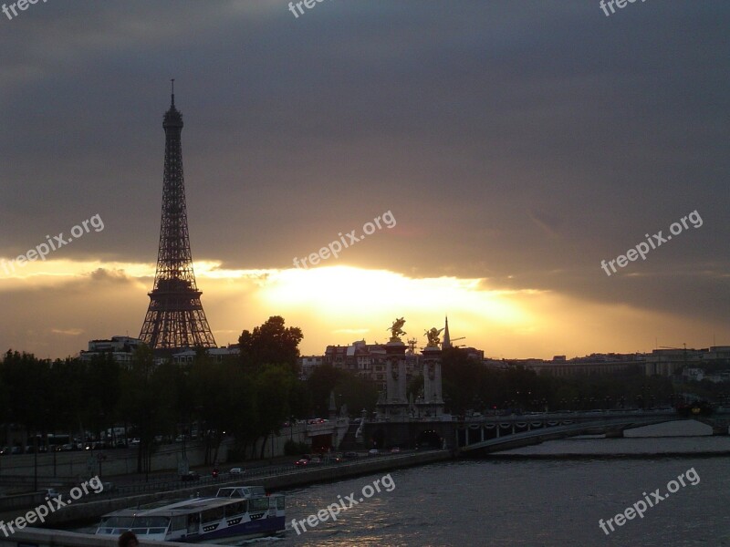 Paris Eiffel Tower Seine Monument France