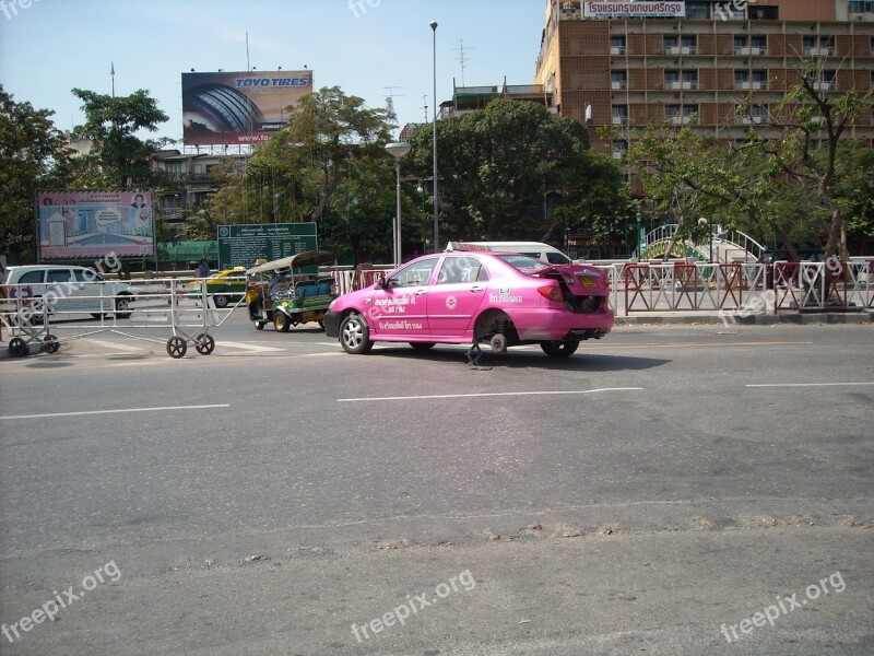 Asia Thailand Bangkok Taxi Chaos