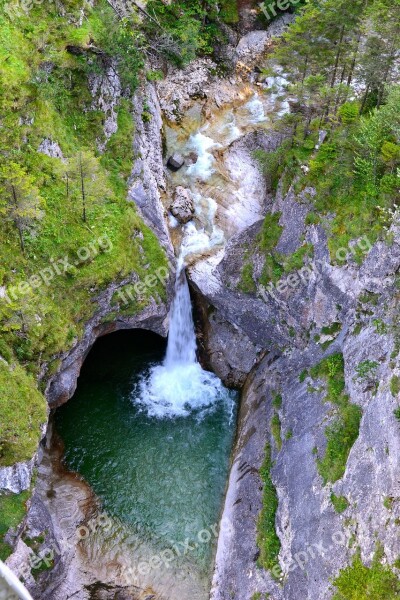 Waterfall Clammy Bavaria Landscape River