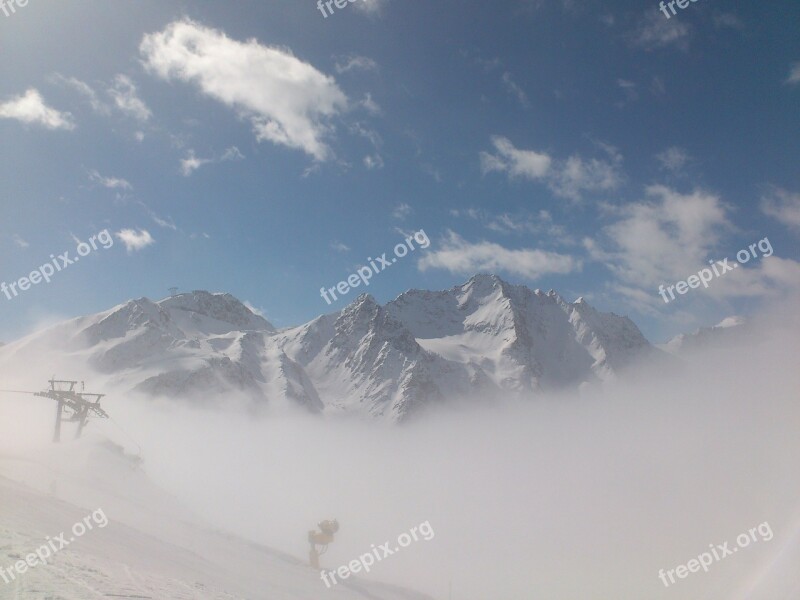 Winter Winter Sports Solden Glacier Tiefenbach Glacier