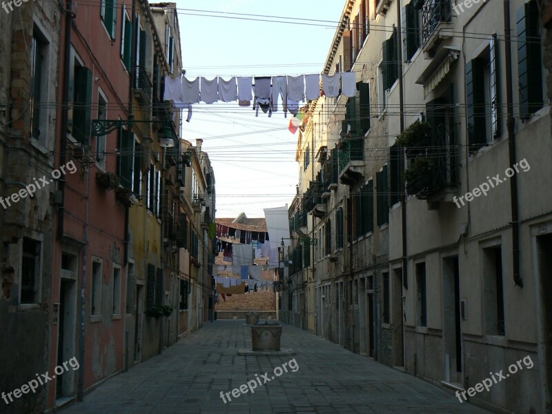 Venice Street Italy Windows Washing Facade