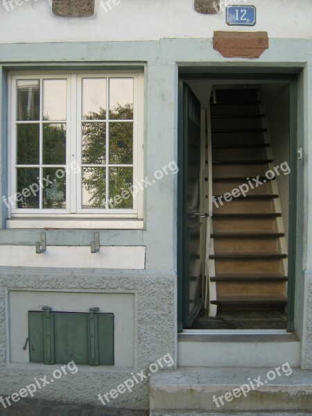 House Wall Window Stairs Gradually