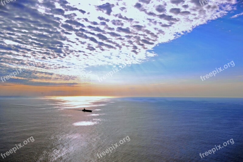 Ship Navy Sky Clouds Sea