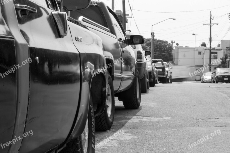 Cars Street Black And White Street Photograpy Monterrey