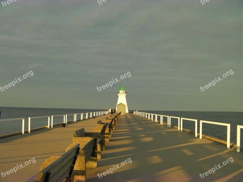 Lighthouse Port Dover On Pier Perspective