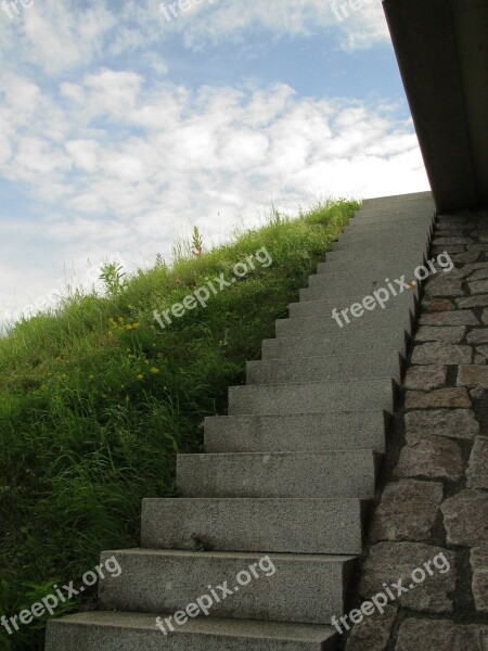 Stairs Road Emergence Gradually Sky