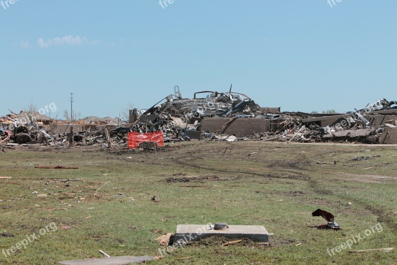 Tornado Destruction Moore Oklahoma Briarwood School