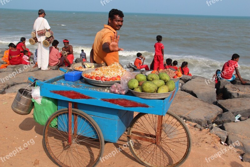 India Indians Seller Beach Sea