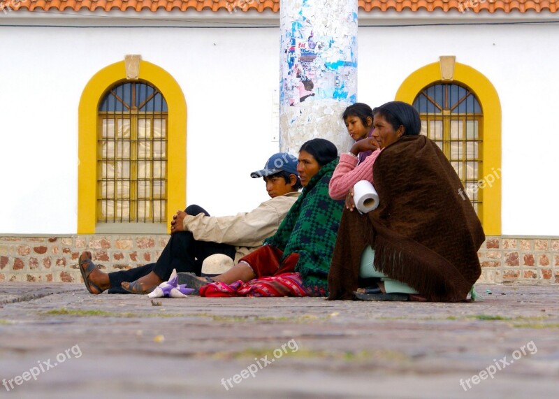 Sucre Spanish Bolivia People Waiting For You