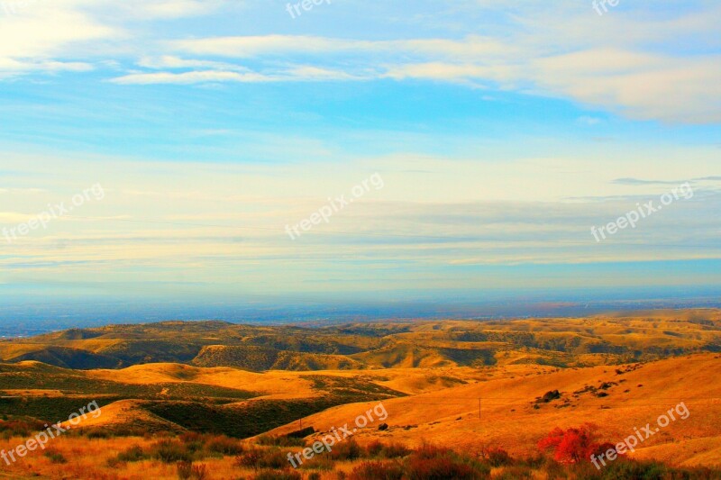 Boise Desert Blue Sky Sand Dry Mountains