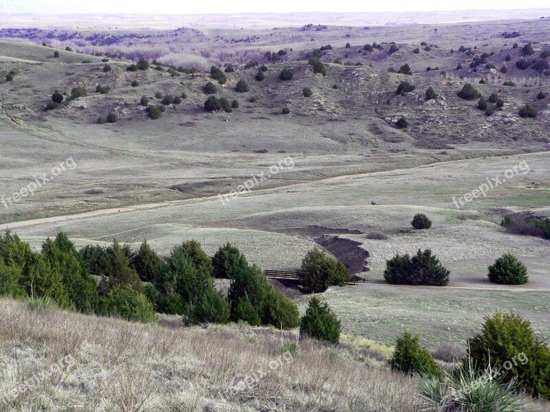 Nebraska Landscape Scenic Trees Valley