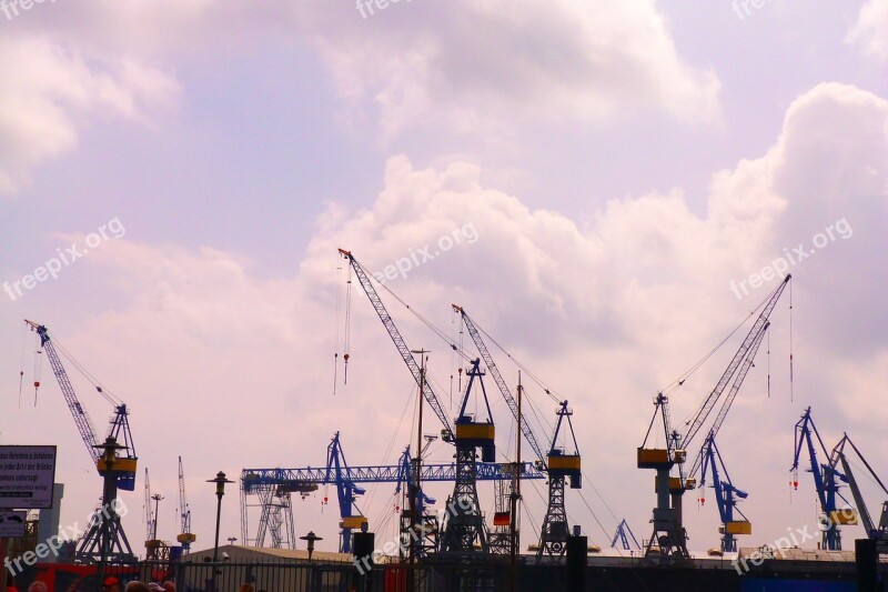 Hamburg Port Cranes Seaport Jib Crane