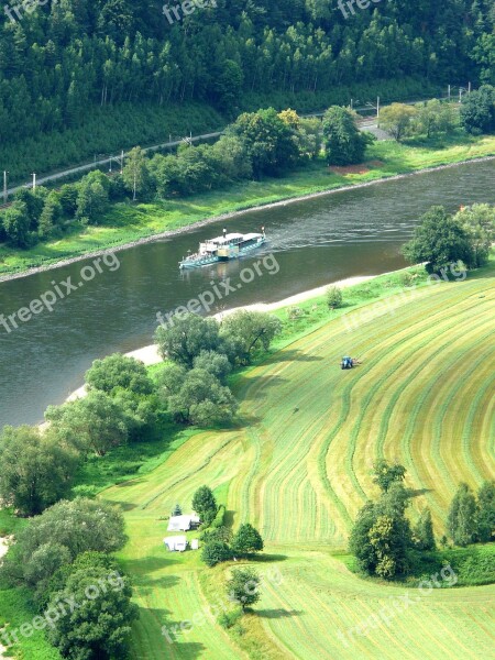 Landscape View From The Top River Boat Meadow