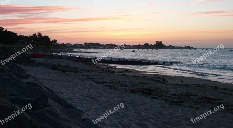 Beach Sunset Vendée France Sea