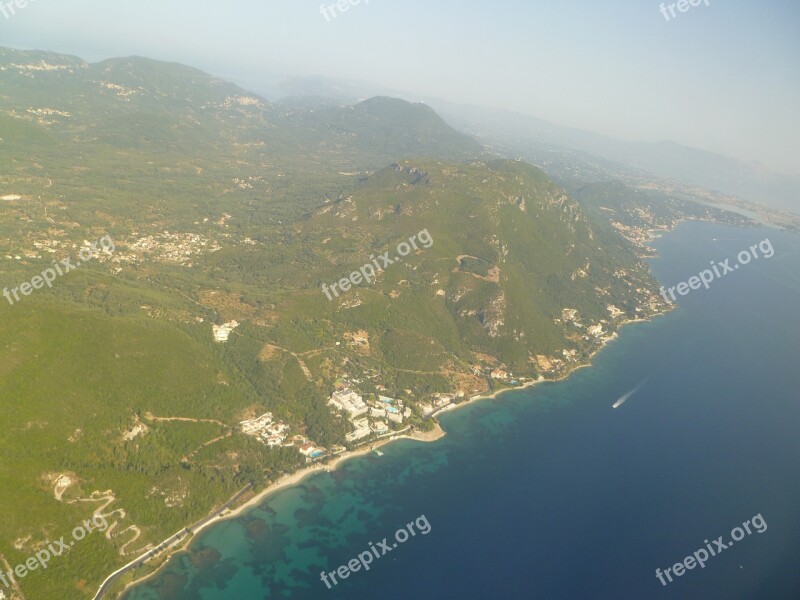 Corfu Air From The Air Airphoto Island