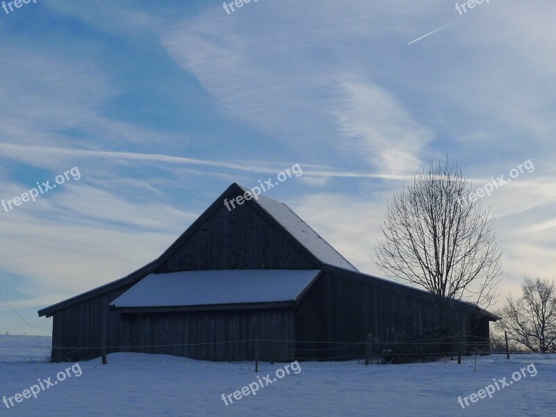 Hut Barn Winter Free Photos