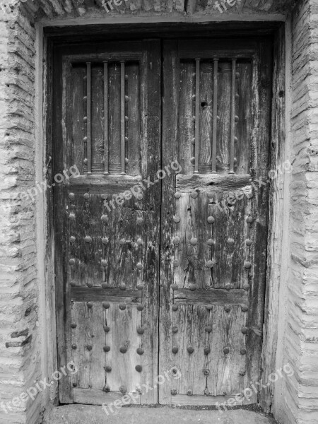 Door Wood Old Aldaba Historical