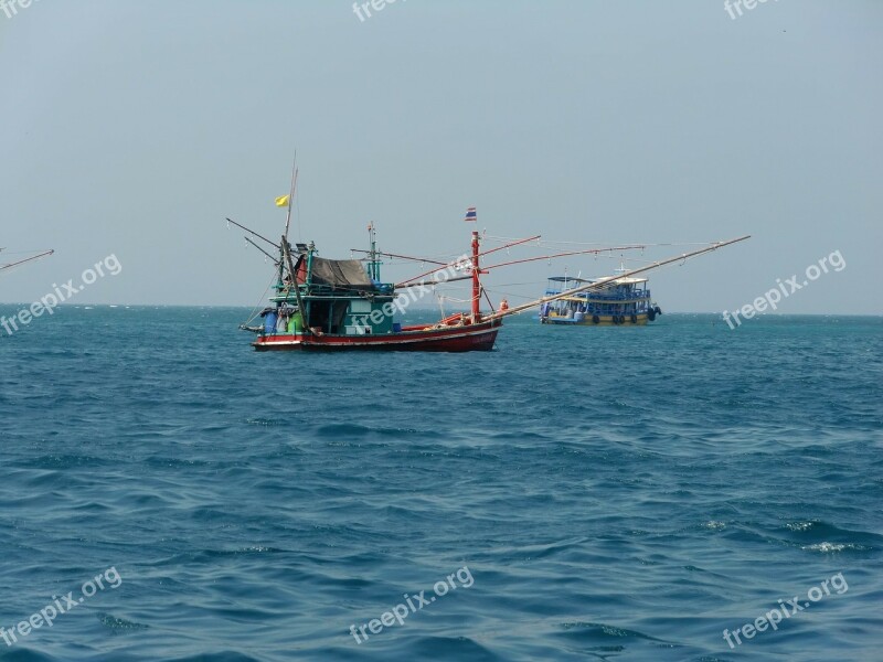 Fisherman Fishing Boats Fishing Boat Summer Water